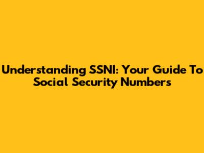 Understanding SSNI: Your Guide To Social Security Numbers
