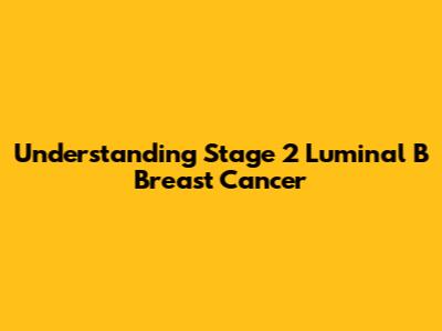 Understanding Stage 2 Luminal B Breast Cancer