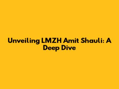 Unveiling LMZH Amit Shauli: A Deep Dive