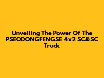Unveiling The Power Of The PSEODONGFENGSE 4x2 SC&SC Truck