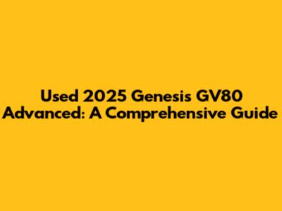 Used 2025 Genesis GV80 Advanced: A Comprehensive Guide