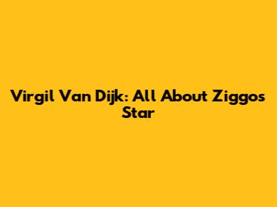 Virgil Van Dijk: All About Ziggo's Star