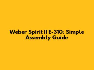 Weber Spirit II E-310: Simple Assembly Guide