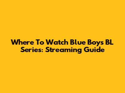 Where To Watch Blue Boys BL Series: Streaming Guide