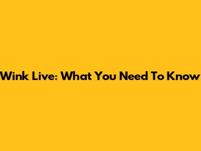 Wink Live: What You Need To Know