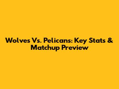 Wolves Vs. Pelicans: Key Stats & Matchup Preview