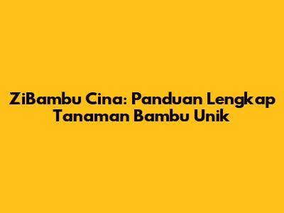 ZiBambu Cina: Panduan Lengkap Tanaman Bambu Unik